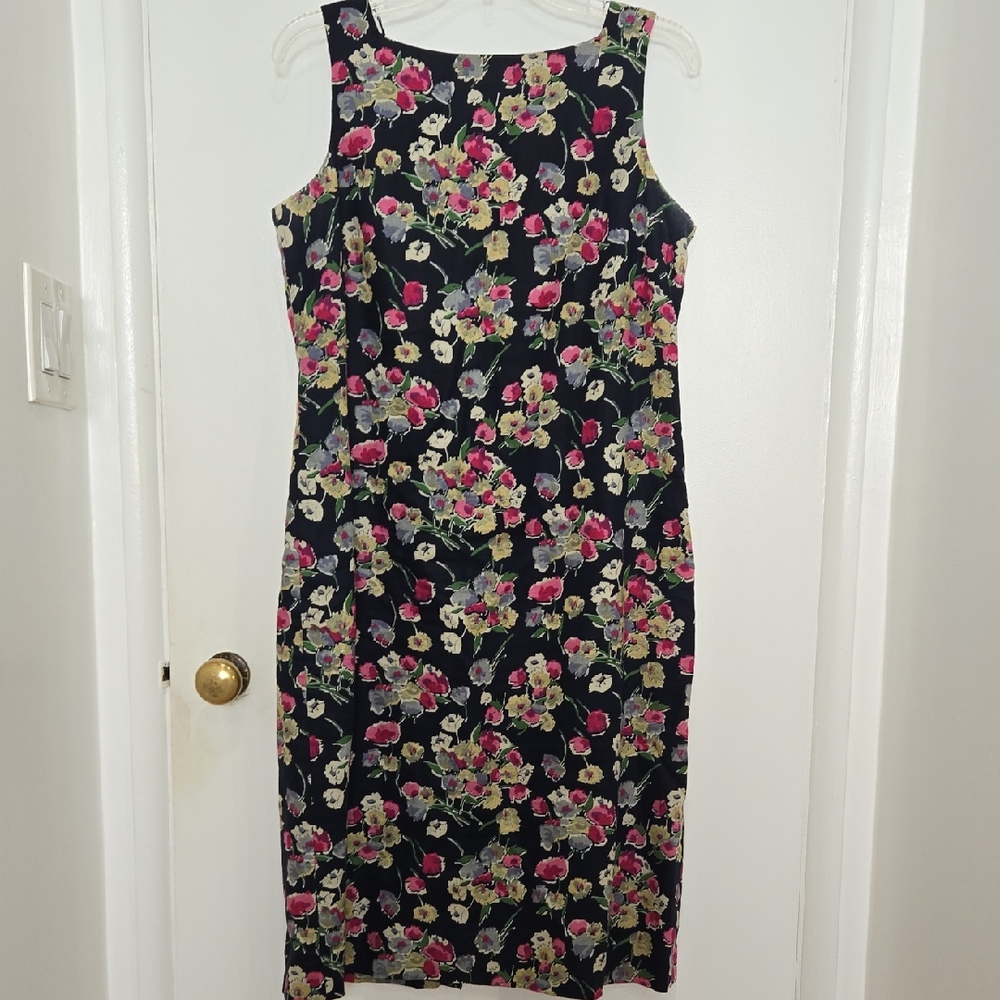 Lauren Ralph Lauren Romantic Floral Linen Spring Cocktail Dress